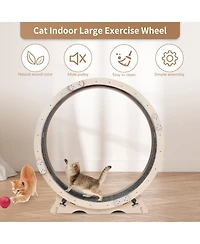 Simplie Fun Indoor Cat Exercise Wheel with Carpeted Surface
