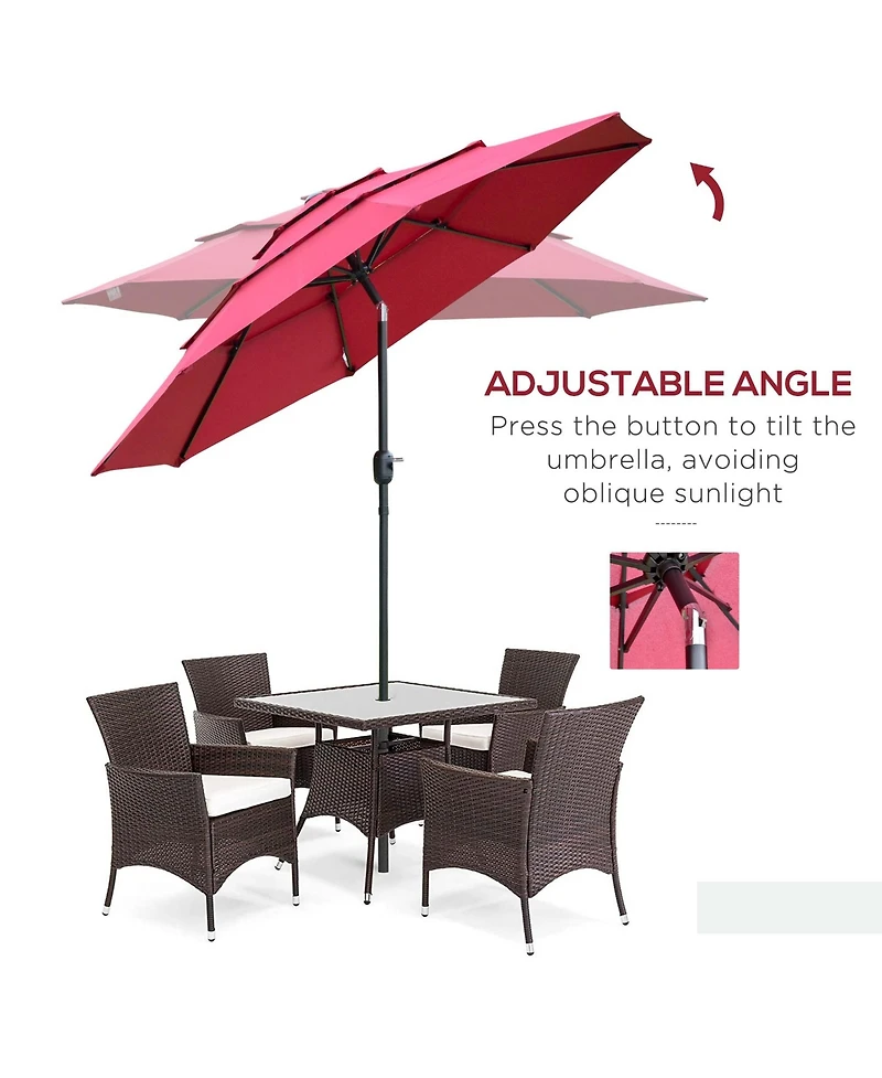 9FT Patio Umbrella with Tilt and Crank