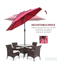9FT Patio Umbrella with Tilt and Crank