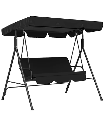 3-Seat Outdoor Patio Swing w/ Canopy & Cushion