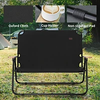 Double Folding Camping Chair, Loveseat for 2 Adults, Portable Camping Couch