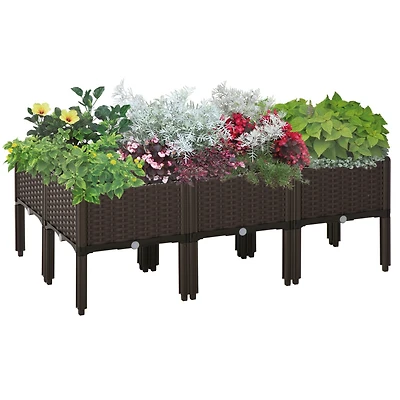 Raised Garden Bed Kit: 6 Elevated Planters with Drainage