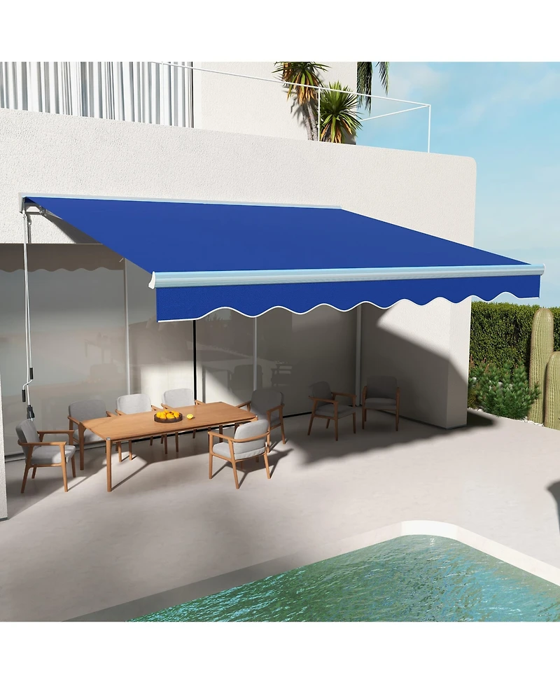 13' x 10' Electric Awning with Led Lights, Uv Protection