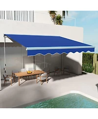 13' x 10' Electric Awning with Led Lights, Uv Protection