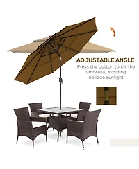 9FT 3-Tier Patio Umbrella with Tilt