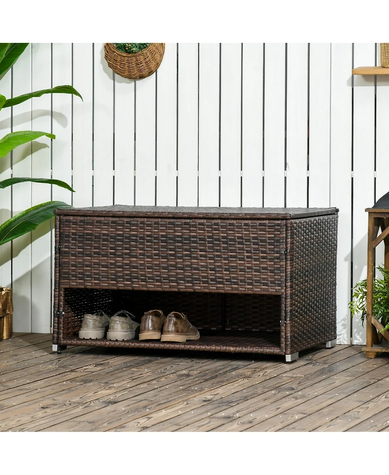 Outdoor Deck Box & Shoe Storage with Liner for Cushions, Toys, Tools
