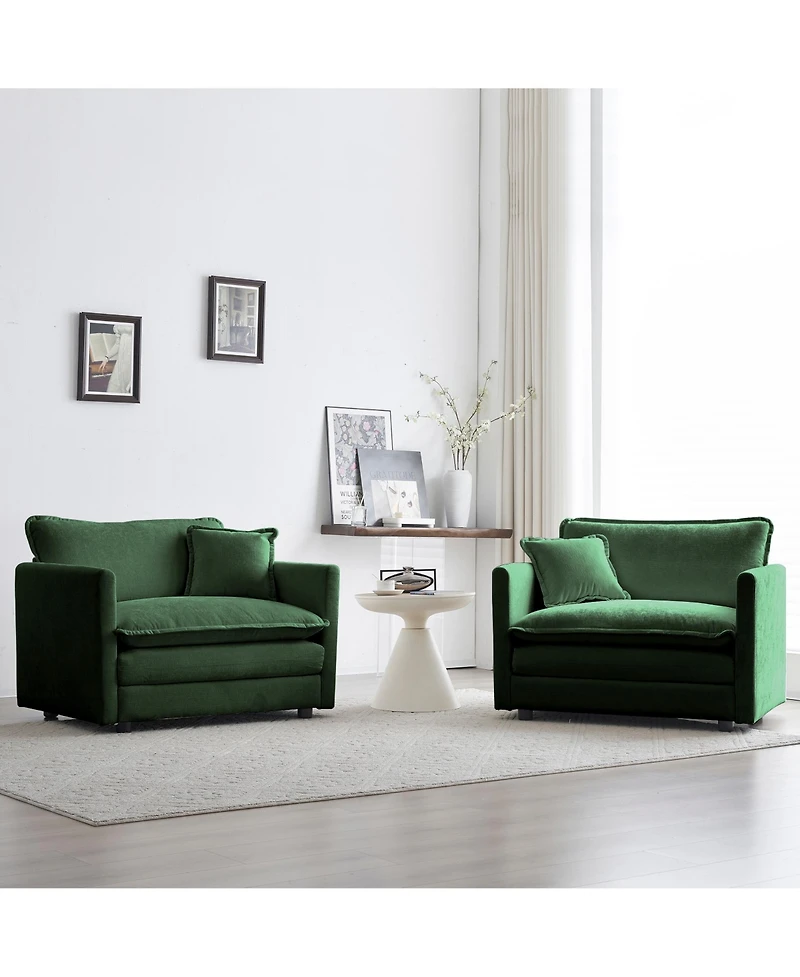 Streamdale Furniture Chenille Accent Armchairs with Toss Pillows