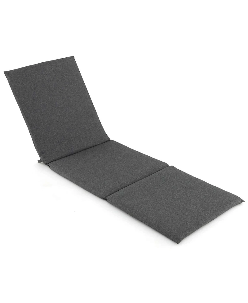 Outdoor Chaise Lounge Cushion with Hook & Loop Fastener Fixing Straps Patio