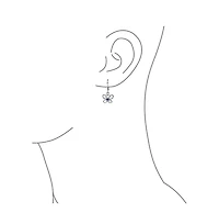 Bling Jewelry Marquise Baguette Cz Cubic Zirconia 3D Garden Fluttering Butterfly Stud Earrings .925 Sterling Silver