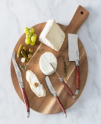 French Home Laguiole 8 Piece Cheese Knives and Spreaders with Pakkawood Handles and Serving Board