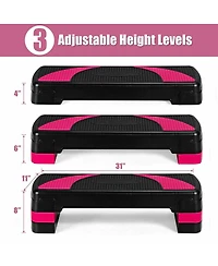 Vebreda 31 Inch Adjustable Exercise Aerobic Stepper with Non-Slip Pads