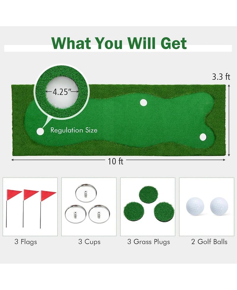 Golf Putting Green with Realistic Artificial Grass Turf