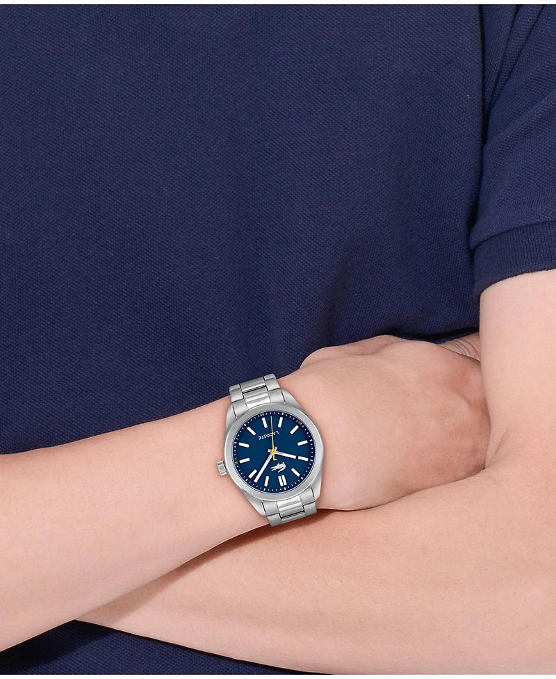 Lacoste Men's Monceau Silver Stainless Steel Bracelet Watch 41mm