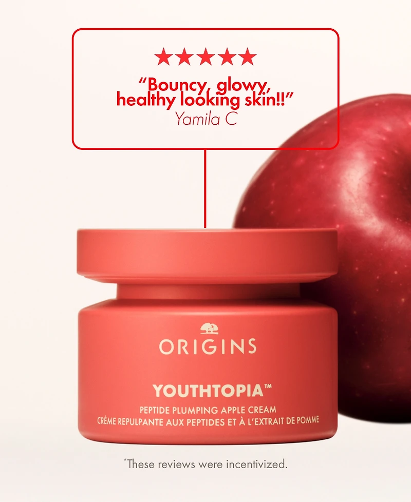 Origins Youthtopia Plumping Apple Face Moisturizer with Peptides, 1.7 oz