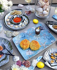 Certified International Silver Coast 3-d 2Pc Fish Platter Set