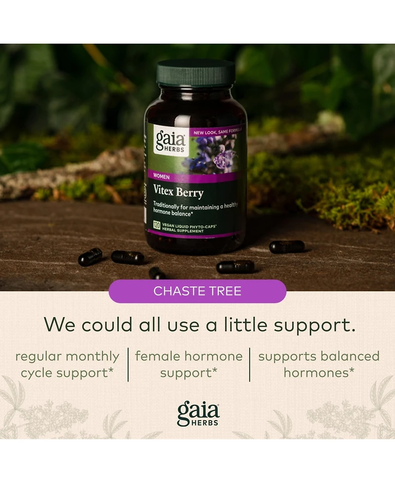 Gaia Herbs Vitex Berry (Chaste Tree) - Supports Hormone Balance & Fertility for Women