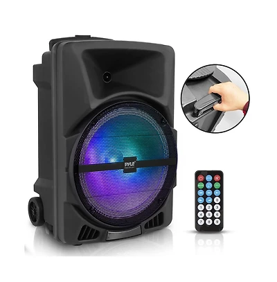 Pyle Bluetooth Indoor / Outdoor Loudspeaker with Built-in Rechargeable Battery, Flashing Party Lights, MP3/Usb/Sd Readers, Fm Radio (800 Watt)