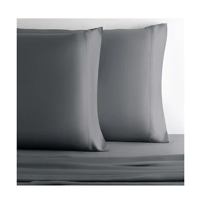 Cariloha Retreat 2-Piece Sateen Pillowcase Set | Laguna Blue |Standard | Lyocell Material | Breathable, Corner Straps, Extra soft & Cooling