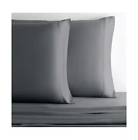 Cariloha Retreat 2-Piece Sateen Pillowcase Set | Laguna Blue |Standard | Lyocell Material | Breathable, Corner Straps, Extra soft & Cooling