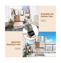 4-tier Clothes Drying Rack with Rotatable Side Wings and Collapsible Shelves-Gray
