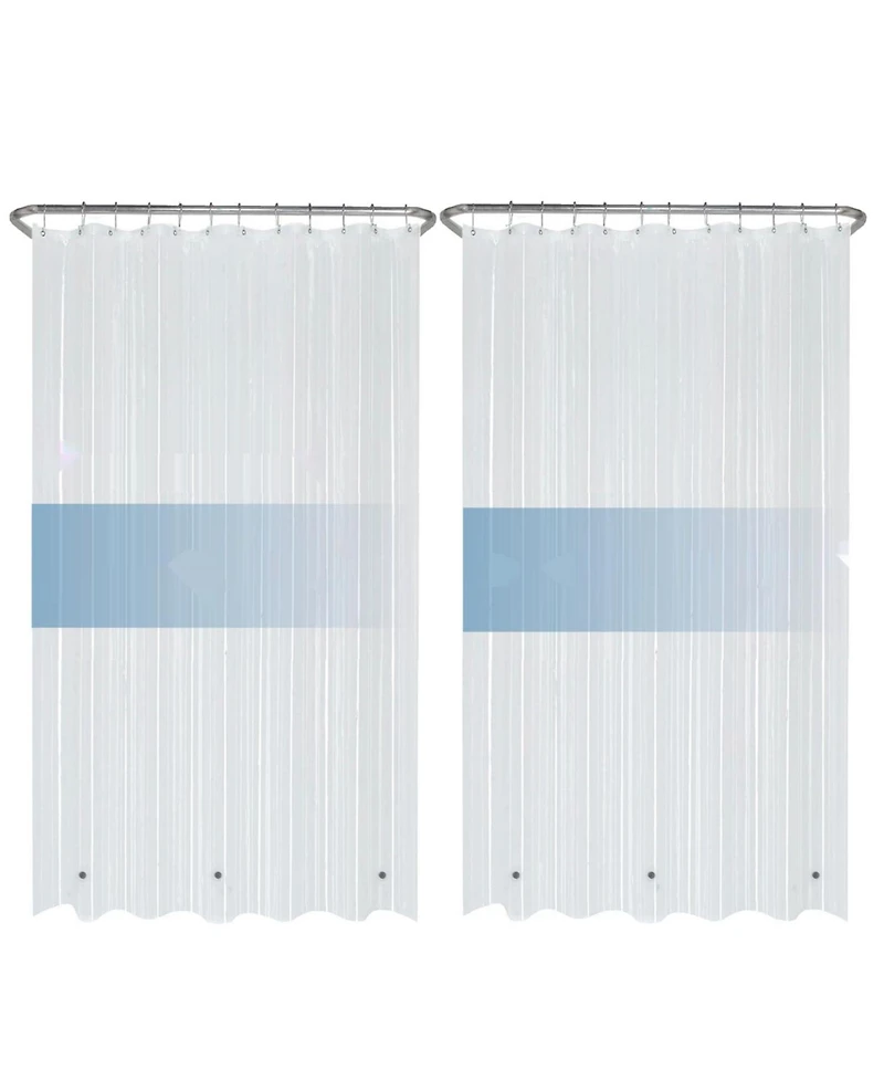 LiBa 72" W x H Frosted 8G Peva Shower Curtain - 2-Pack