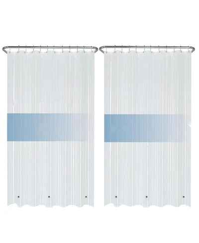 LiBa 72" W x H Frosted 8G Peva Shower Curtain - 2-Pack