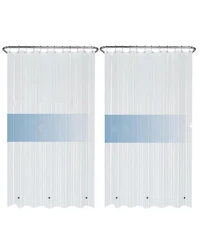 LiBa 72" W x H Frosted 8G Peva Shower Curtain - 2-Pack