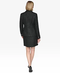 Karl Lagerfeld Paris Women's Double-Breasted Tweed Blazer