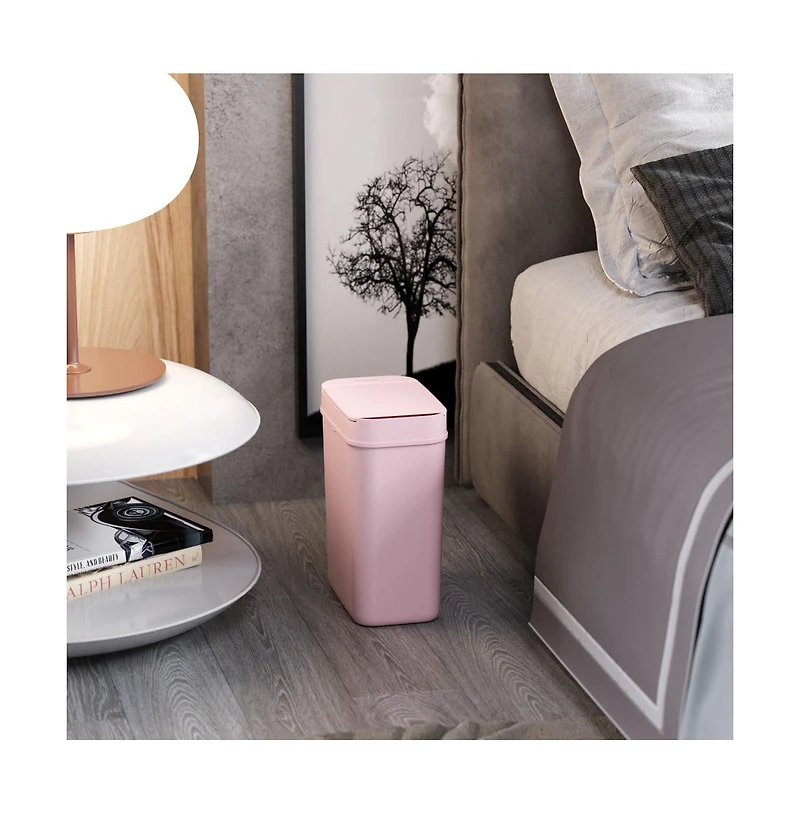 iTouchless 3 Gallon Sensor Bathroom Trash Can, 10 Liter Slim Touchless Small Smart Bedroom Garbage Waste Basket Bin with Motion Lid