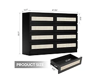 gaomon Dresser for Bedroom with 4 Drawer Dresser, Chest of Drawer with Metal Handle, Sturdy Frame Modern Bedroom Furniture, Wood Dressers with Drawers
