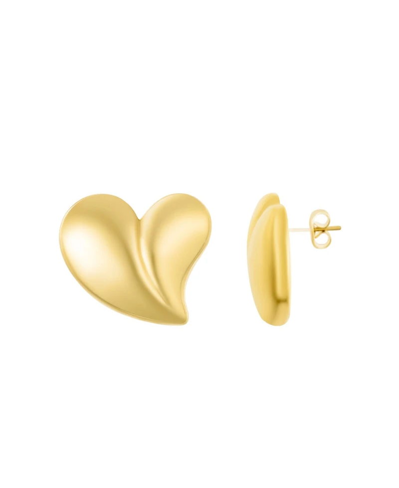 Adornia Tarnish Resistant Oversized Puffy Heart Earrings
