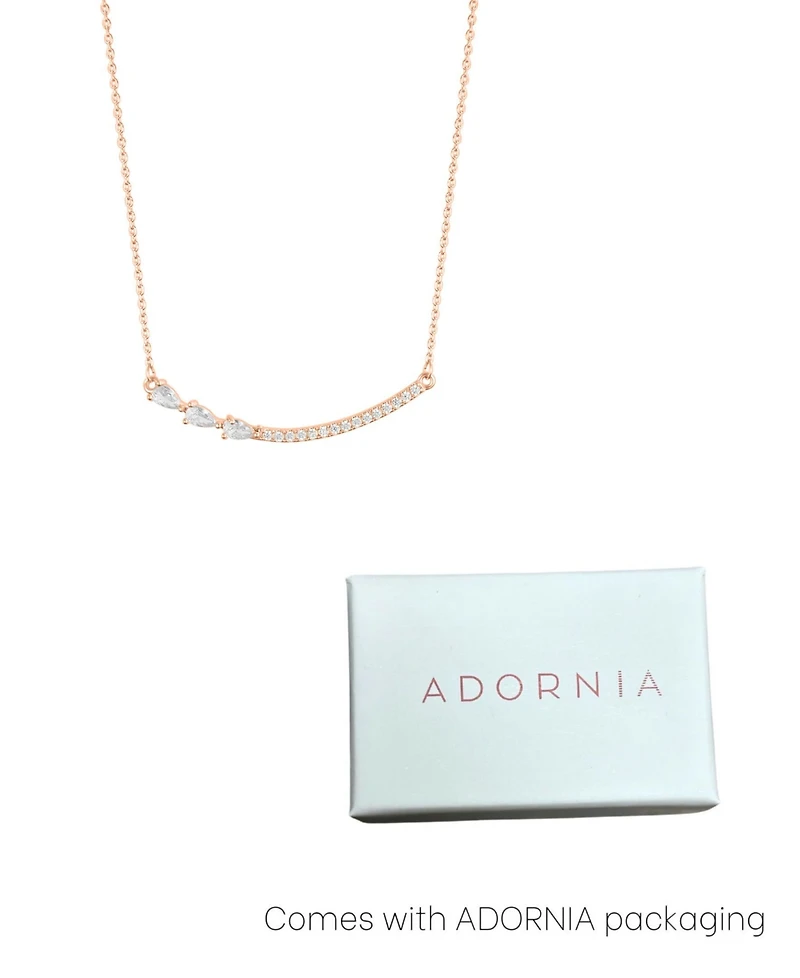 Adornia Adjustable Crystal Curved Bar Pink Cultivated Pearl Necklace