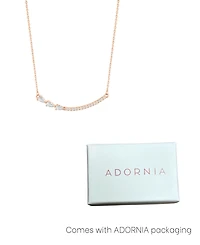 Adornia Adjustable Crystal Curved Bar Pink Cultivated Pearl Necklace