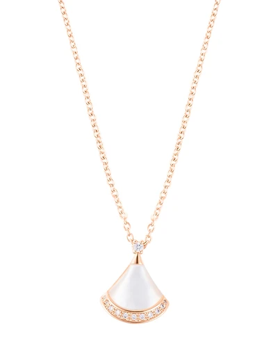 Adornia Rose Gold Adjustable Mother of Pearl Cubic Zirconia Leaf Pendant Necklace