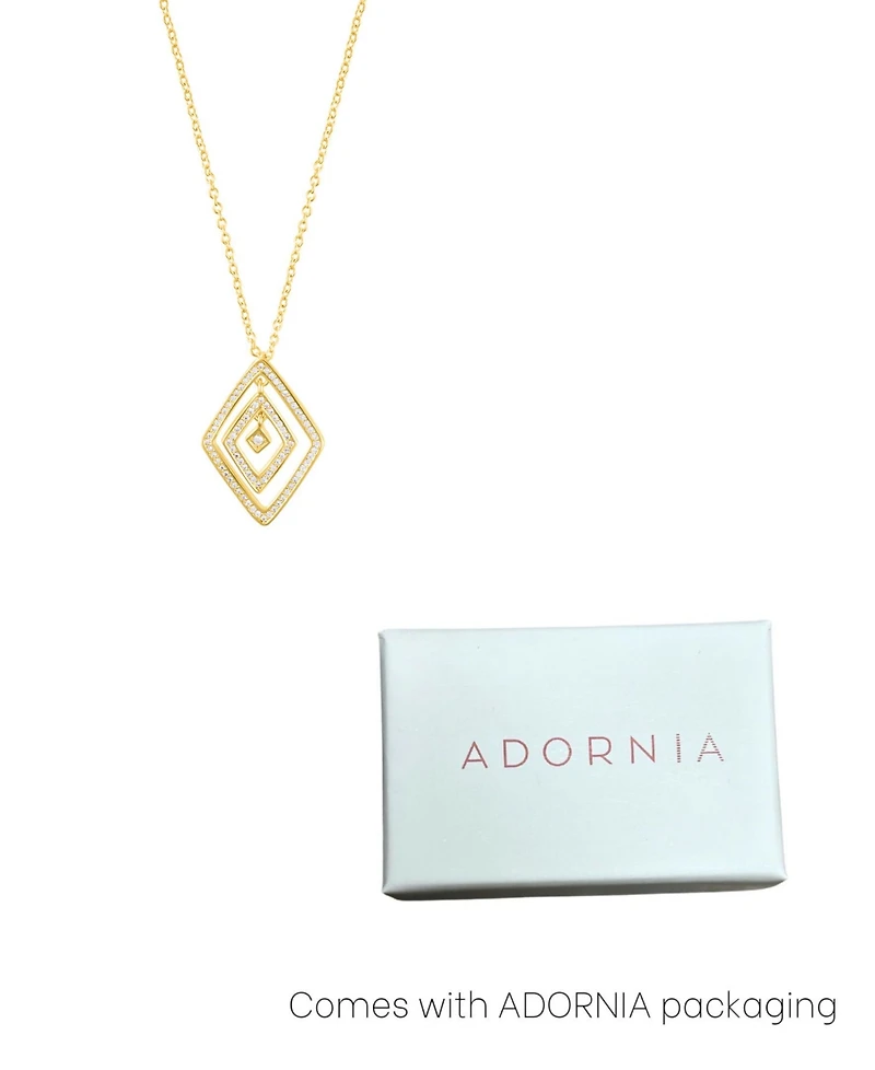 Adornia Adjustable Cubic Zirconia Concentric Diamond Necklace