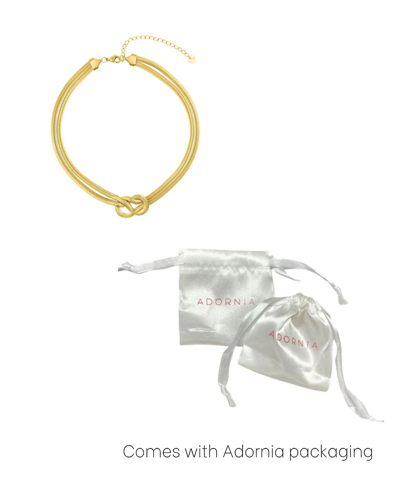 Adornia Gold Tarnish Resistant Adjustable Knot Collar Necklace
