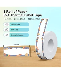 Nelko Genuine P21 Birthday 2.0 Label Maker Tape, Adapted Label Print Paper, 14x40mm (0.55"x1.57"), Standard Laminated Labeling Replacement, Multipurpo