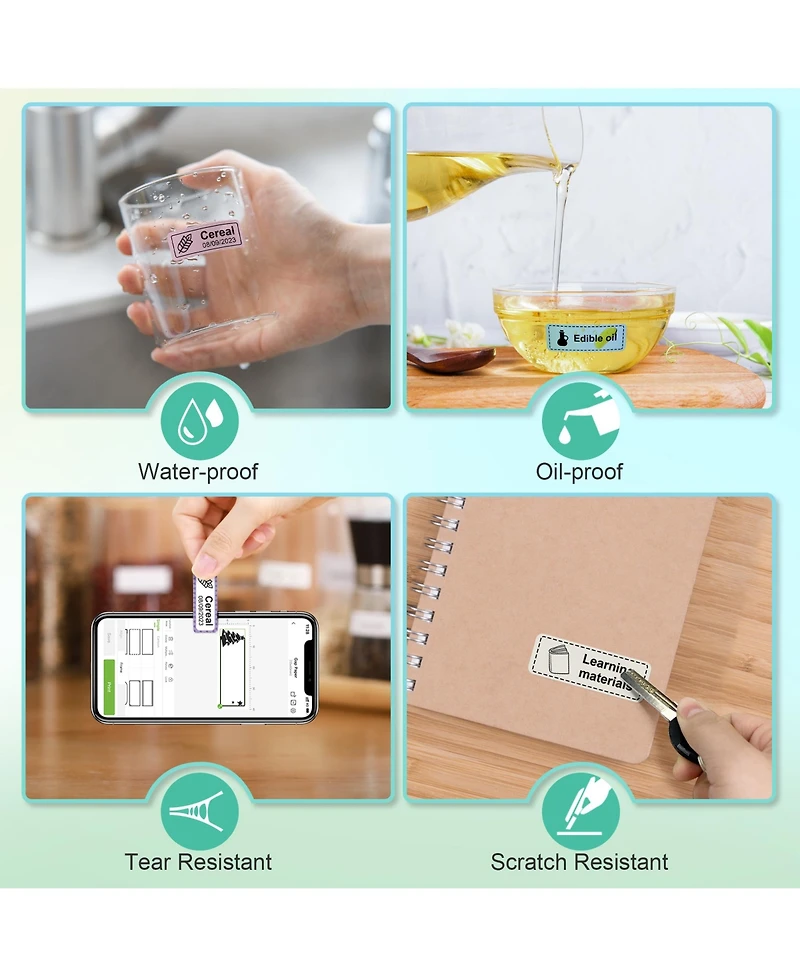 Nelko Genuine P21 Label Maker Tape, Adapted Label Print Paper, 14x40mm (0.55"x1.57"), Standard Laminated Office Labeling Tape Replacement, Multipurpos