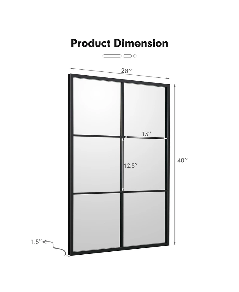 Sugift 3-Layered Decorative Wall Mirror with Metal Frame for Dining Living Room