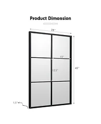 Sugift 3-Layered Decorative Wall Mirror with Metal Frame for Dining Living Room