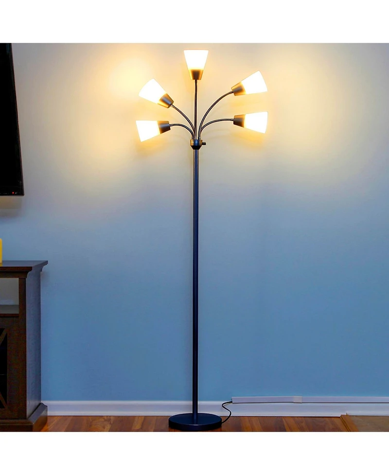 Medusa Modern 78" Led 5-Light Floor Lamp with Interchangeable Shades