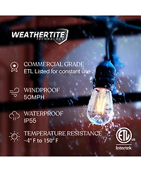 Brightech Ambience Pro 24 ft. Indoor/Outdoor Led Weatherproof 2-Watt String Lights with Neutral White Hue