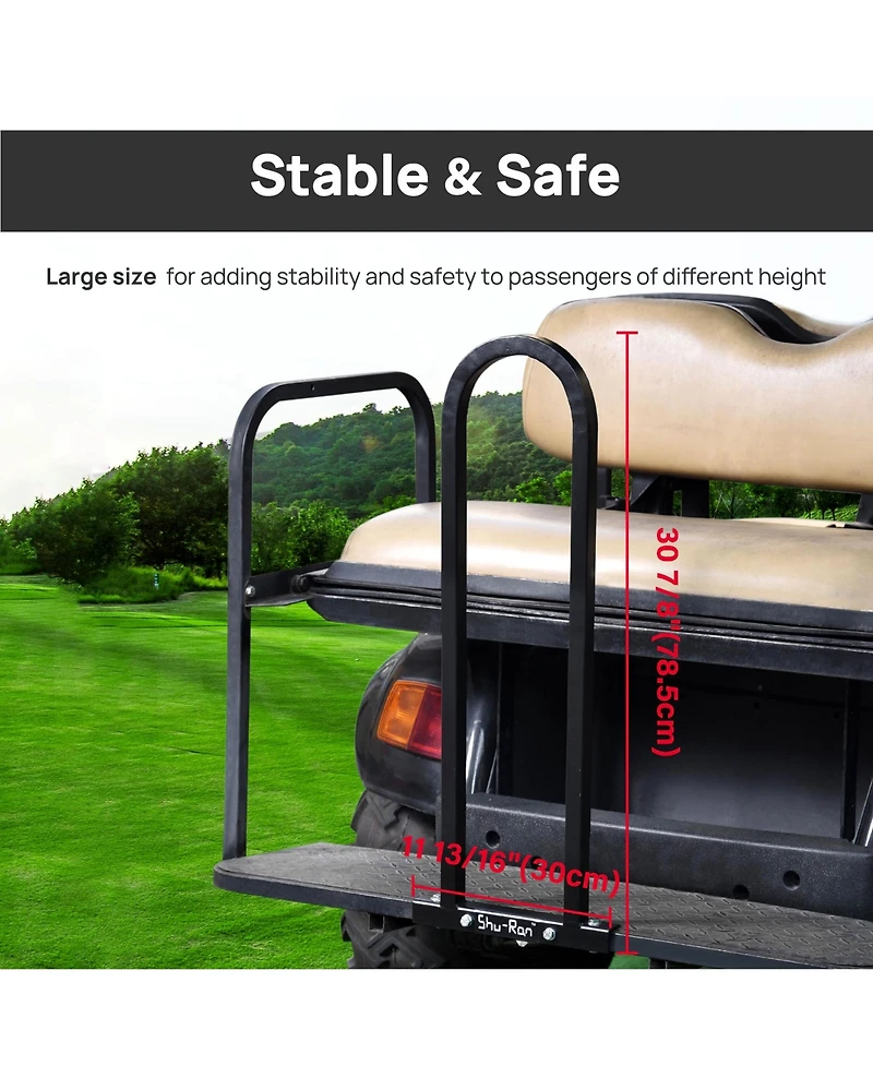 Yescom Golf Cart Rear Seat Safety Grab Bar Hand Rail Club Car for Ezgo Txt Madjax, Black