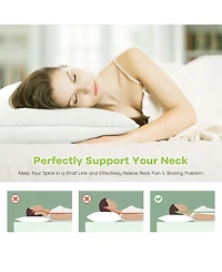 2Pack Shredded Memory Foam Bed Pillows Bamboo Rayon Cooling Cover 28''x18''
