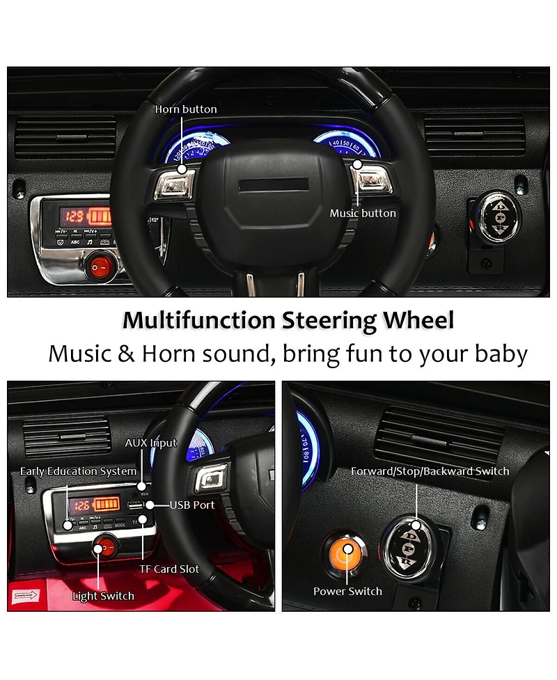 Gymax Electric 12V Kids Ride-on Car Truck Parent Control with 2.4 Ghz Remote Red