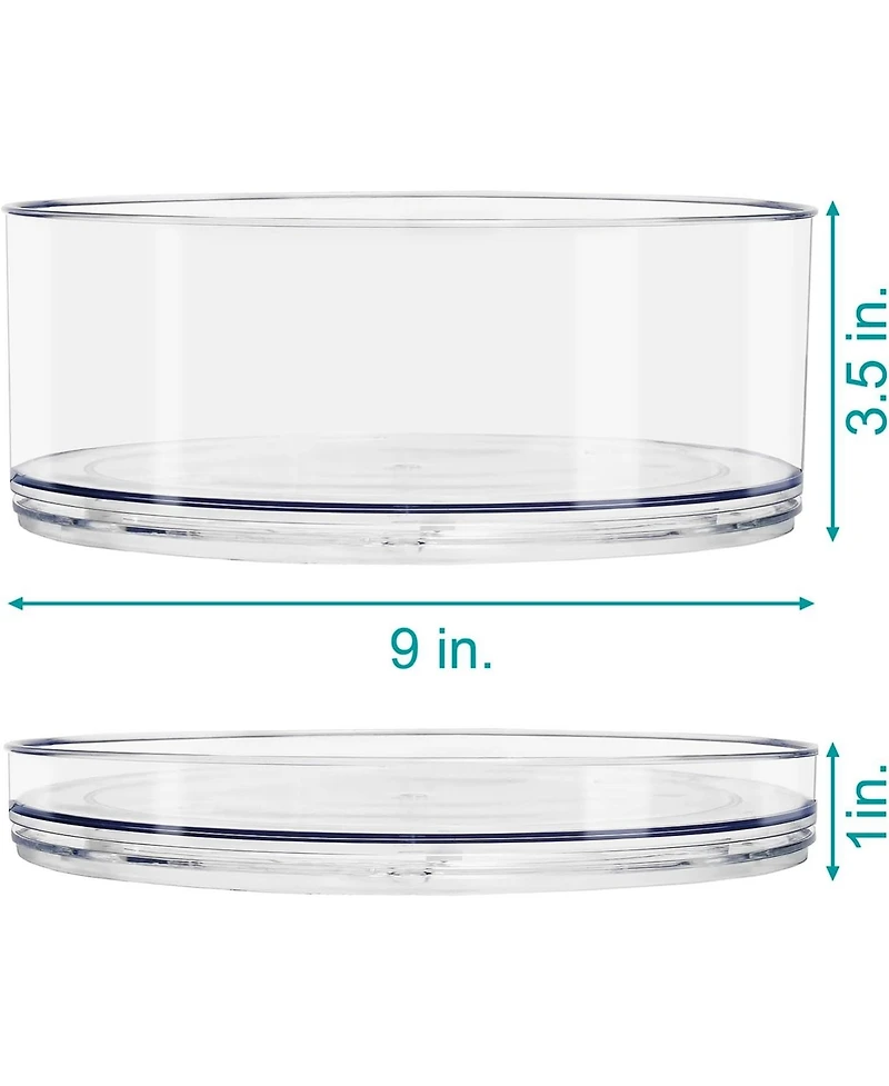 Sorbus Clear Acrylic Lazy Susan Organizer 3 Pack - for Fridge, Pantry, Cabinet, Table, Makeup, Set