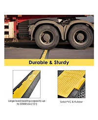 Yescom 2 Channel Rubber Electrical Wire Cover Cable Driveway Over Garden Hose Protector Ramp Guard Warehouse Cord Protector Speed Bump, 22000 Lbs