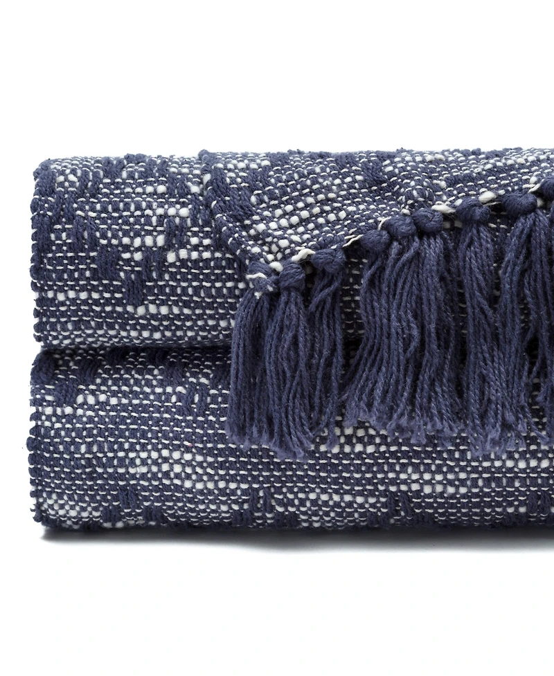 Chanasya Premium Monochrome Soft Cotton Throw Blanket With Tassels