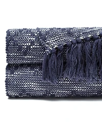 Chanasya Premium Monochrome Soft Cotton Throw Blanket With Tassels