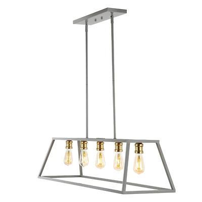 Jonathan Y Floyd Adjustable Iron Farmhouse Vintage-like Led Dimmable Pendant